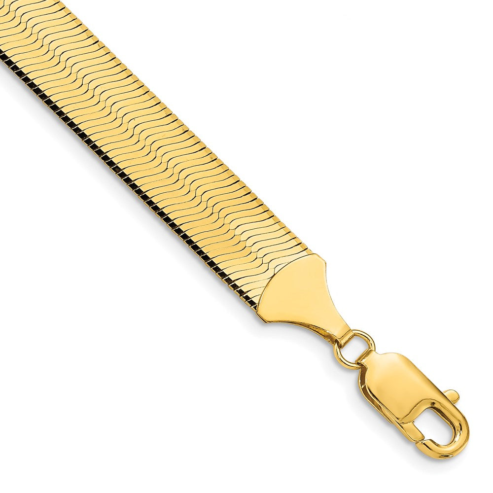 10k Yellow Gold 10 mm Silky Herringbone Bracelet (10.82 grams)