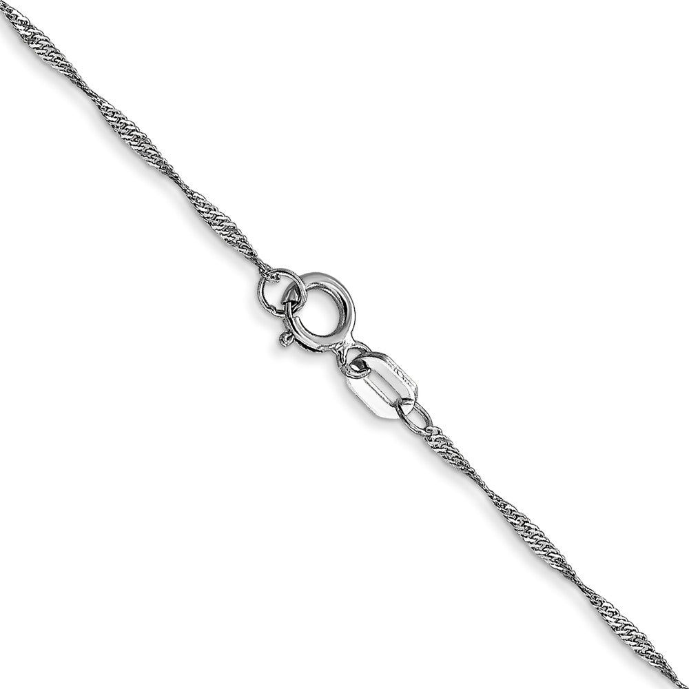 14k White Gold 1 mm Singapore with Spring Ring Clasp Chain