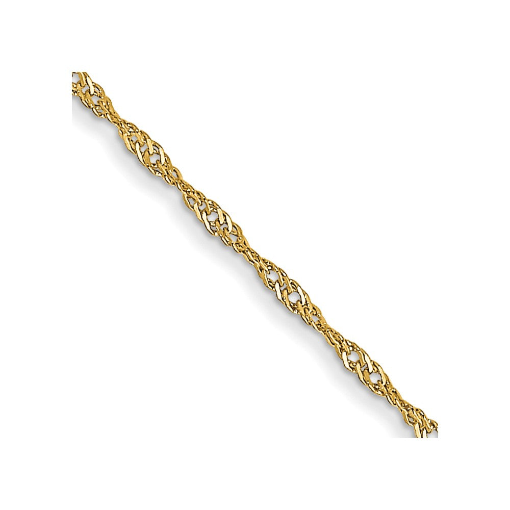 14k Yellow Gold 1 mm Singapore with Spring Ring Clasp Chain