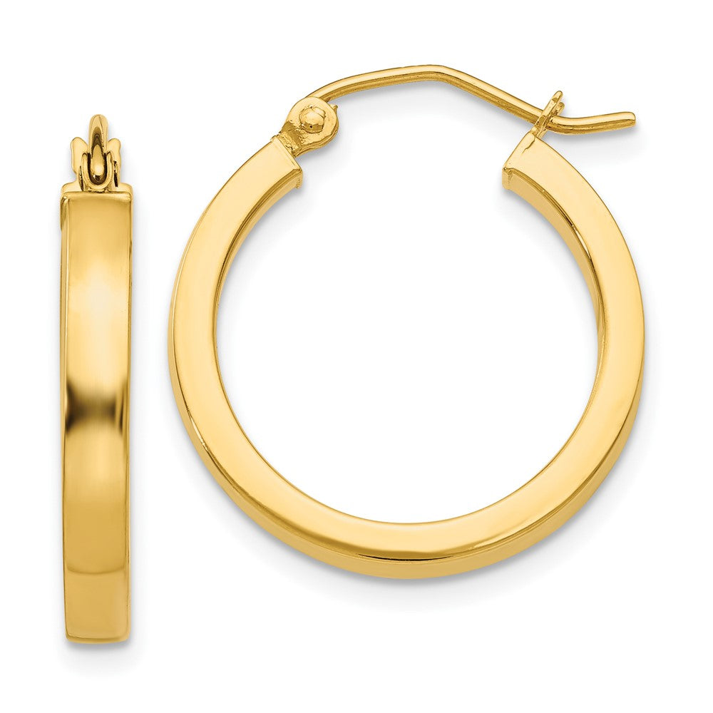 10k Yellow Gold 2 mm Square Tube Hoops (1.45 grams)