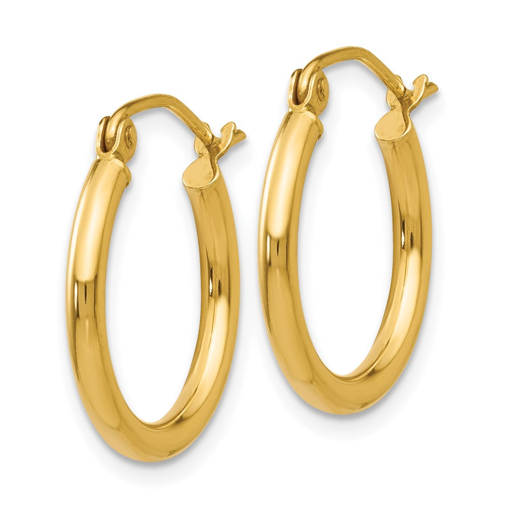 10k Yellow Gold 18.09 mm Lightweight Tube Hoop Earrings (0.81 grams)