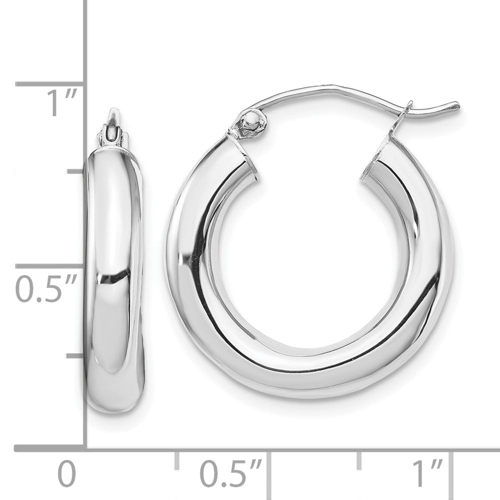 10k White Gold 19.82 mm Tube Hoop Earrings (1.77 grams)