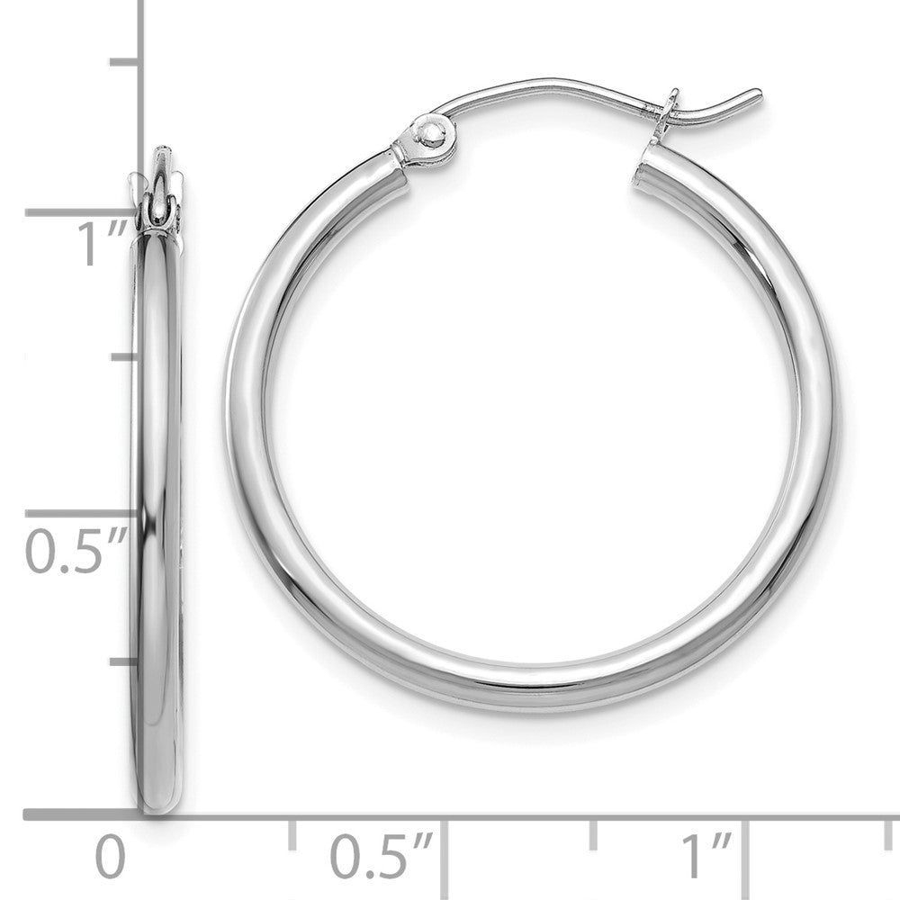 10k White Gold 25.76 mm Lightweight Hoop Earrings (1.3 grams)