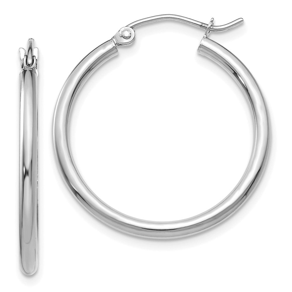 10k White Gold 25.76 mm Lightweight Hoop Earrings (1.3 grams)