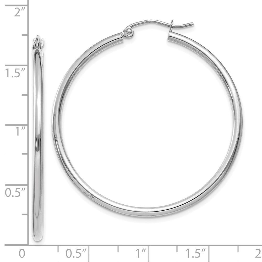 10k White Gold 39.61 mm Lightweight Hoop Earrings (2.04 grams)