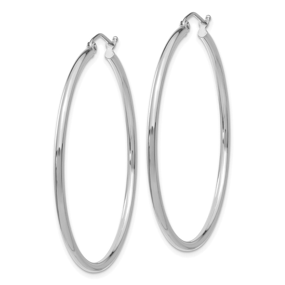 10k White Gold 45.37 mm Tube Hoop Earrings (2.6 grams)