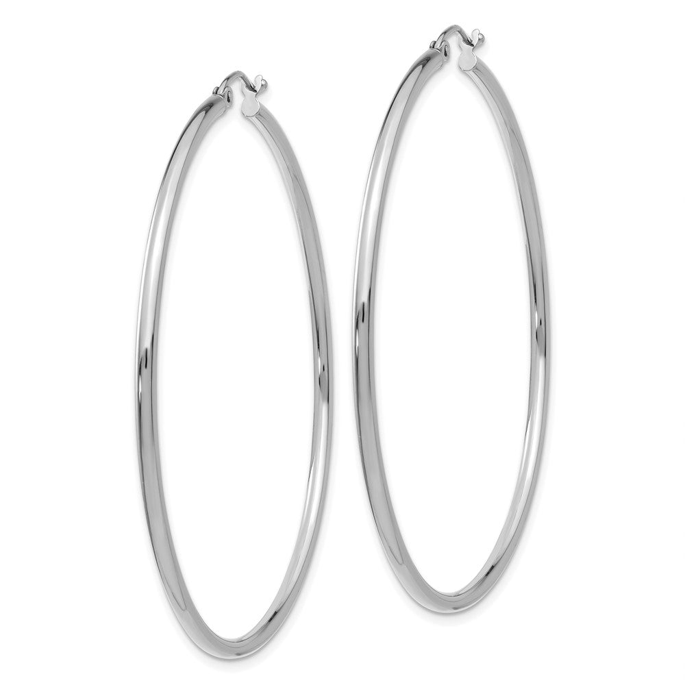 10k White Gold 56 mm Tube Hoop Earrings (3.1 grams)