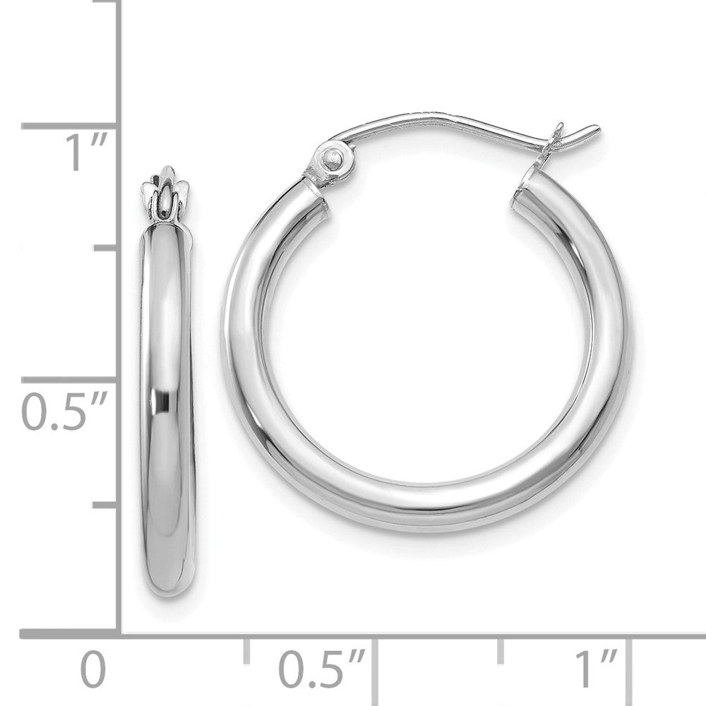 10k White Gold 20.63 mm Tube Hoop Earrings (1.43 grams)