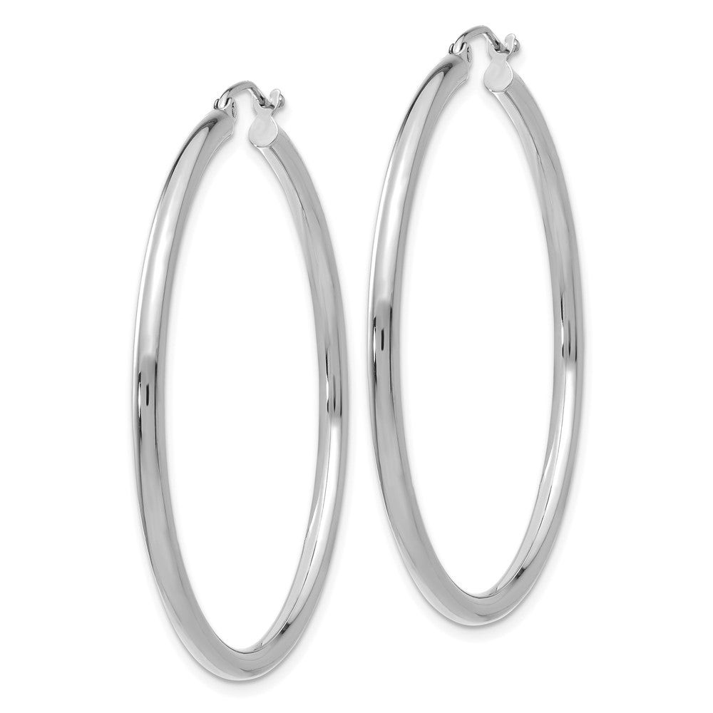 10k White Gold 45.77 mm Tube Hoop Earrings (3.22 grams)