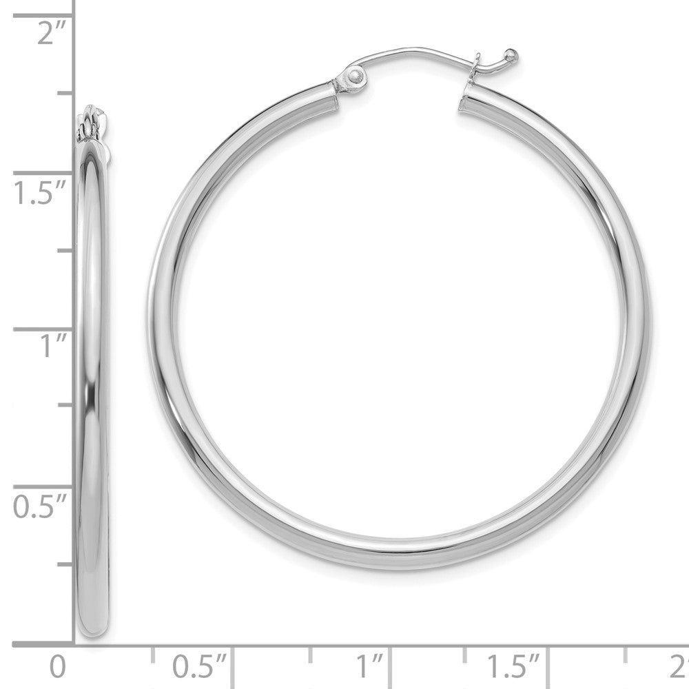 10k White Gold 40.52 mm Tube Hoop Earrings (2.76 grams)