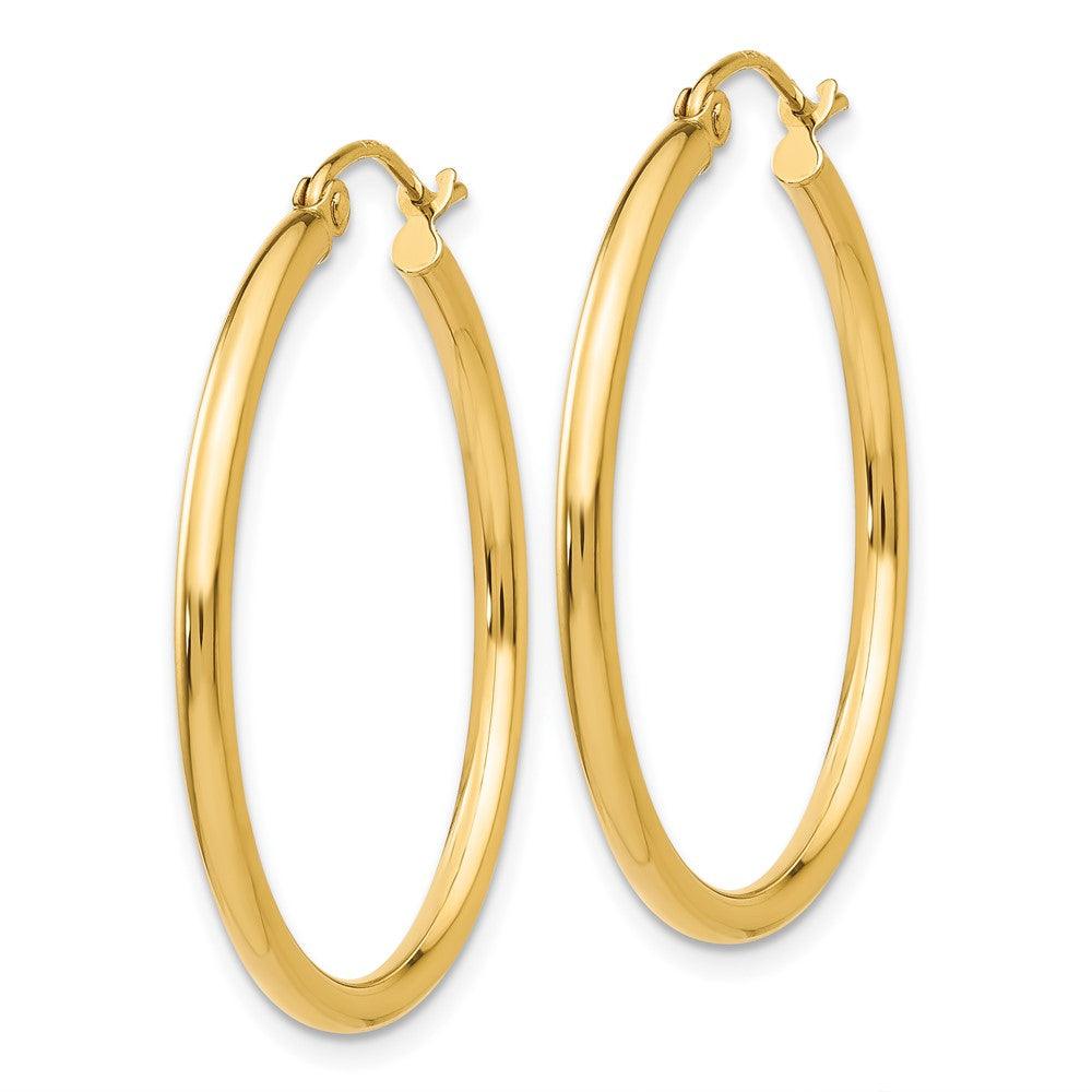 10k Yellow Gold 31.71 mm Tube Hoop Earrings (1.74 grams)