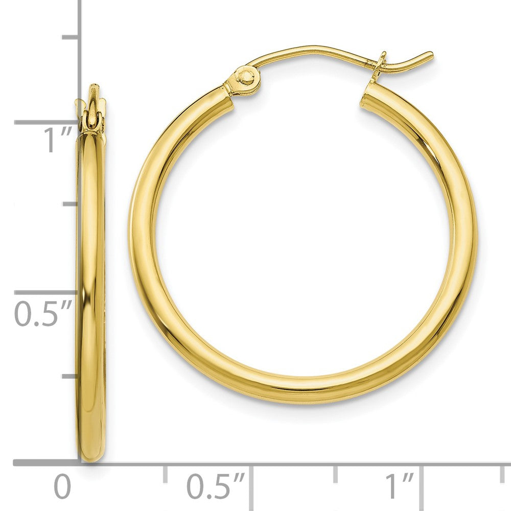 10k Yellow Gold 26.12 mm Tube Hoop Earrings (1.38 grams)