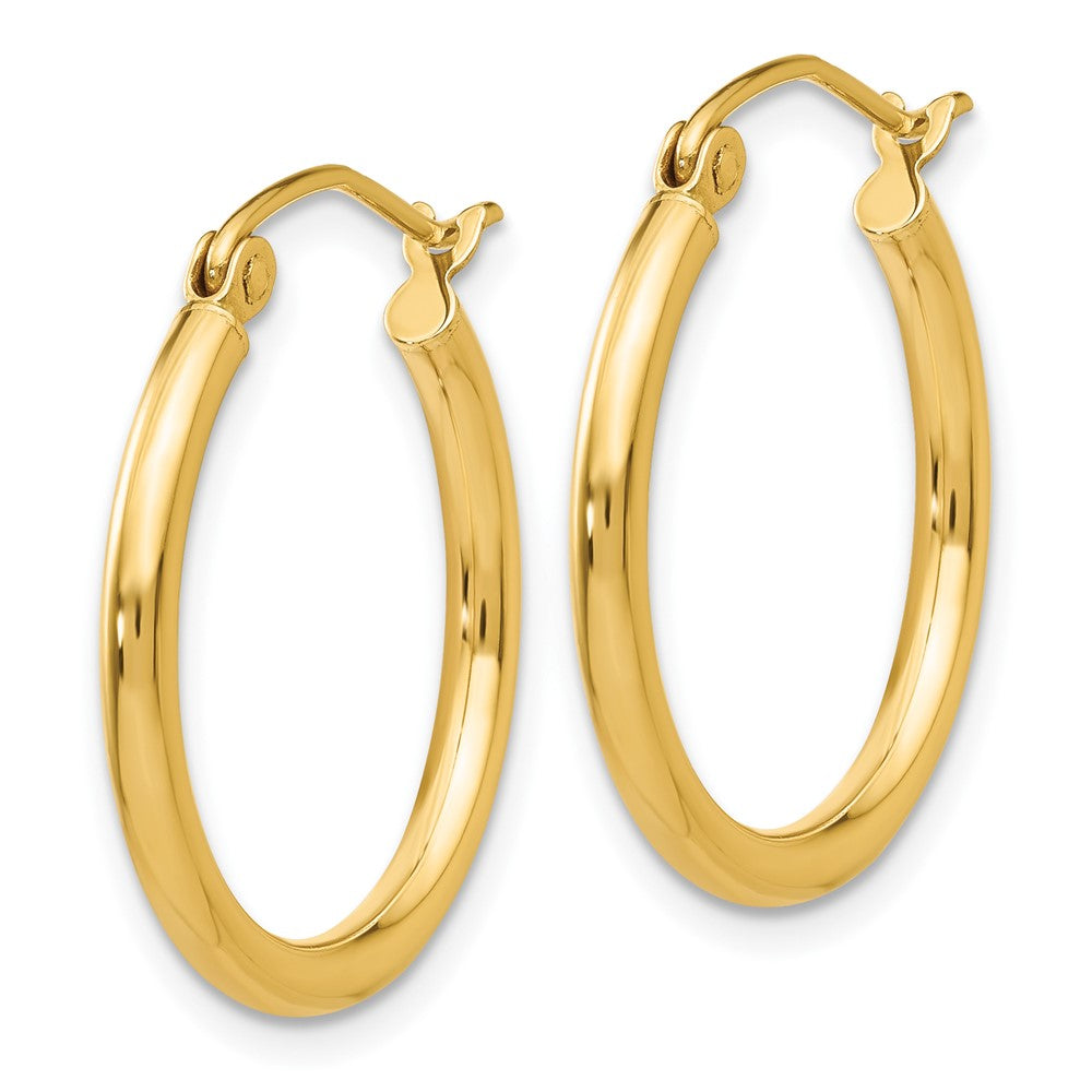 10k Yellow Gold 20.85 mm Lightweight Tube Hoop Earrings
