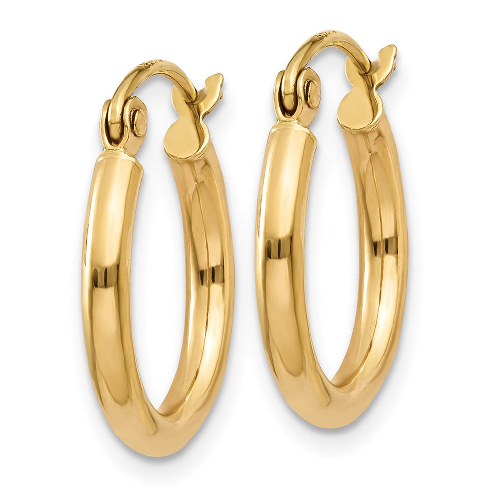 10k Yellow Gold 15.03 mm Tube Hoop Earrings