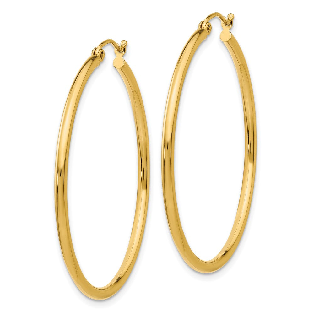 10k Yellow Gold 39.9 mm Lightweight Tube Hoop Earrings