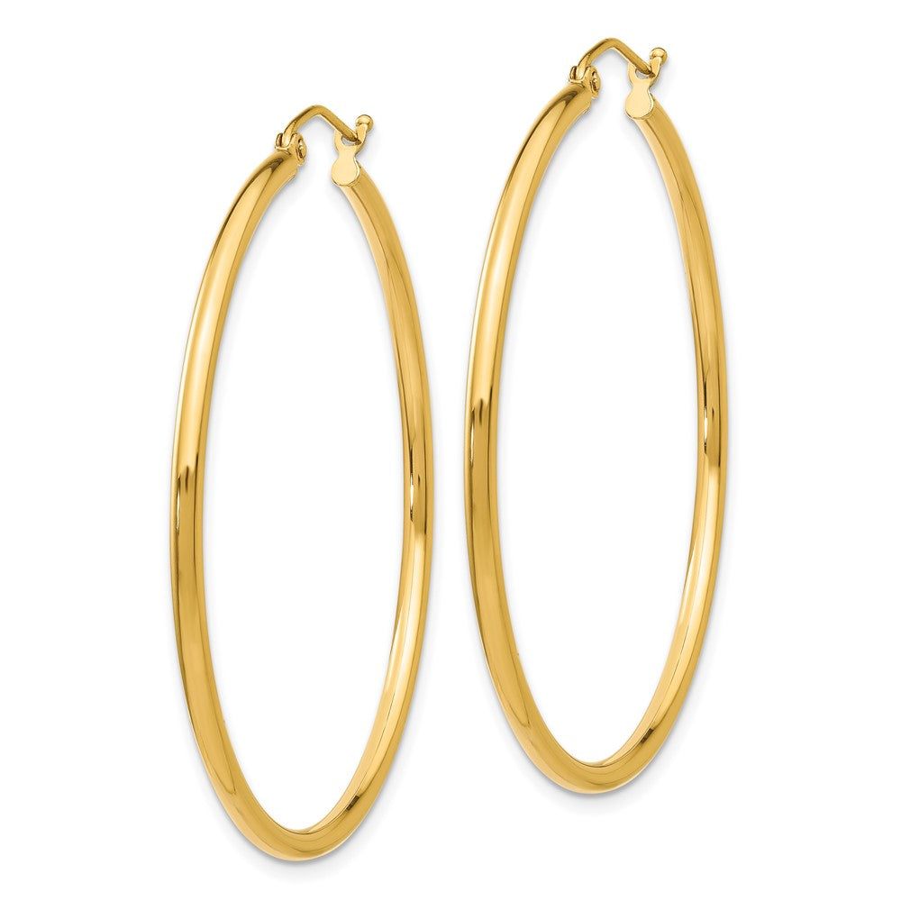 10k Yellow Gold 45.44 mm Lightweight Tube Hoop Earrings