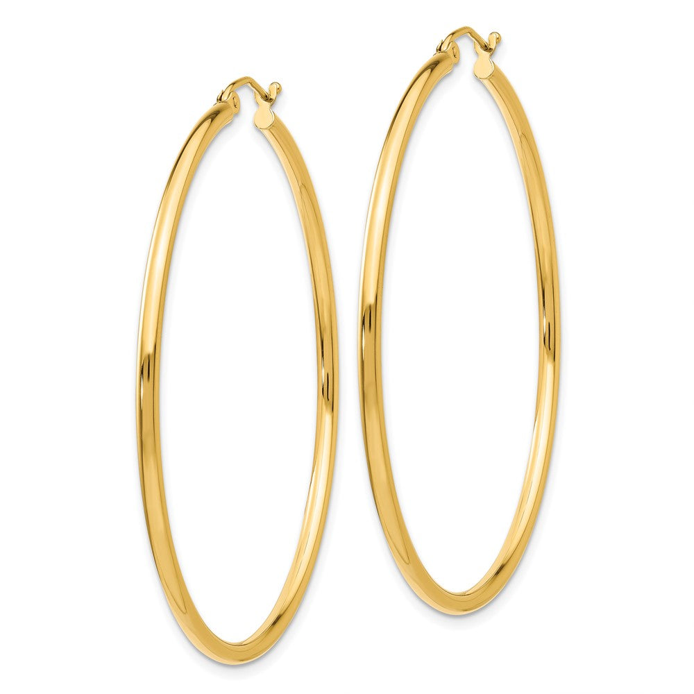 10k Yellow Gold 51.06 mm Tube Hoop Earrings