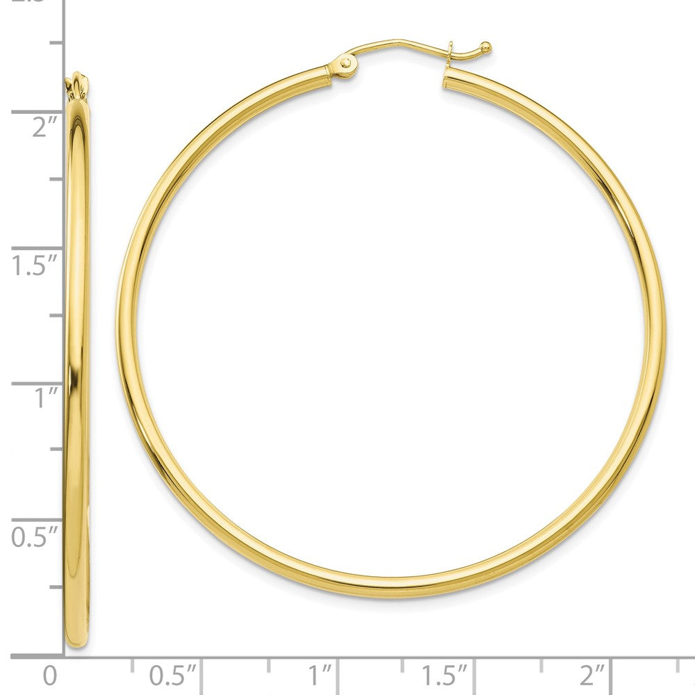 10k Yellow Gold 51.06 mm Tube Hoop Earrings (2.88 grams)