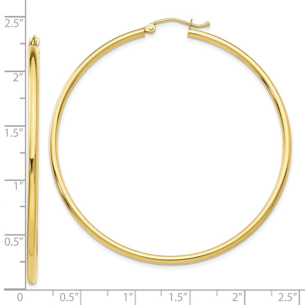 10k Yellow Gold 55.95 mm Tube Hoop Earrings (3.21 grams)