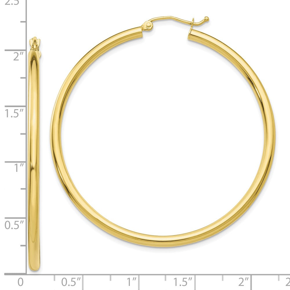 10k Yellow Gold 50.88 mm Tube Hoop Earrings