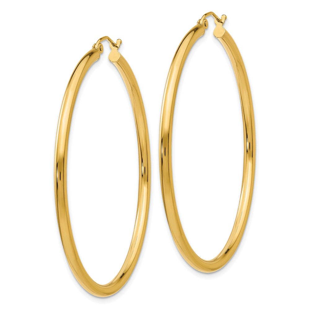10k Yellow Gold 50.88 mm Lightweight Tube Hoop Earrings