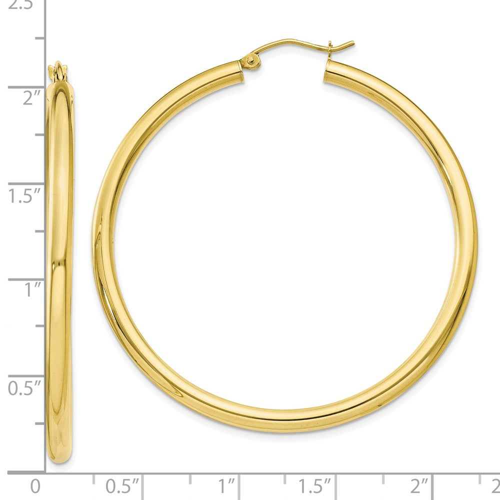 10k Yellow Gold 50.86 mm Tube Hoop Earrings