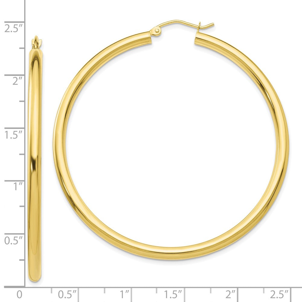 10k Yellow Gold 55.16 mm Tube Hoop Earrings