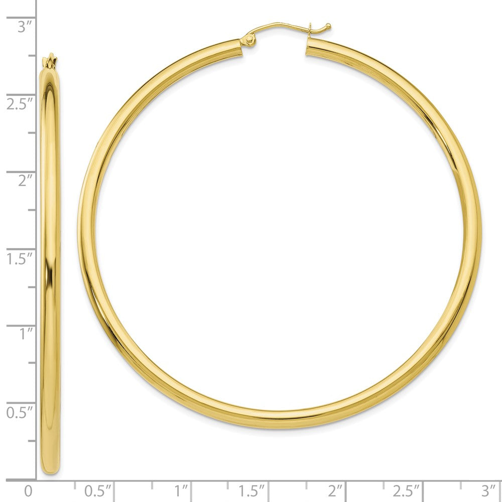 10k Yellow Gold 66.32 mm Tube Hoop Earrings (5.47 grams)