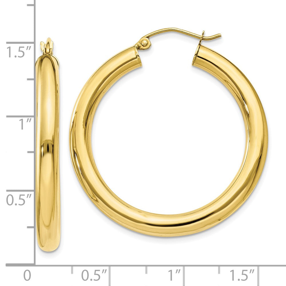 10k Yellow Gold 33.76 mm Tube Hoop Earrings (3.13 grams)