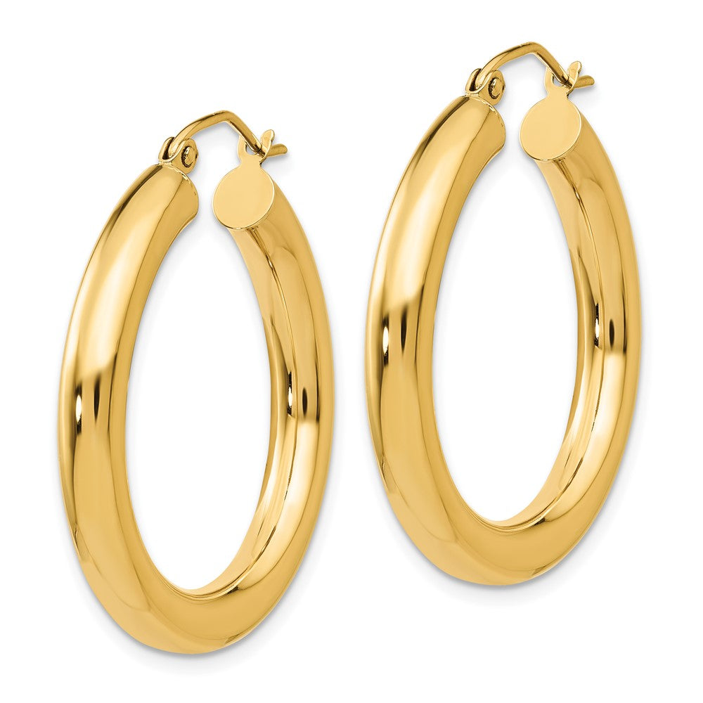 10k Yellow Gold 29.83 mm Tube Hoop Earrings (2.6 grams)