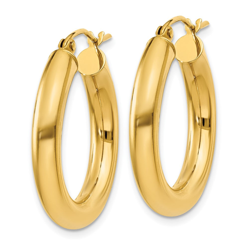 10k Yellow Gold 25.27 mm Tube Hoop Earrings