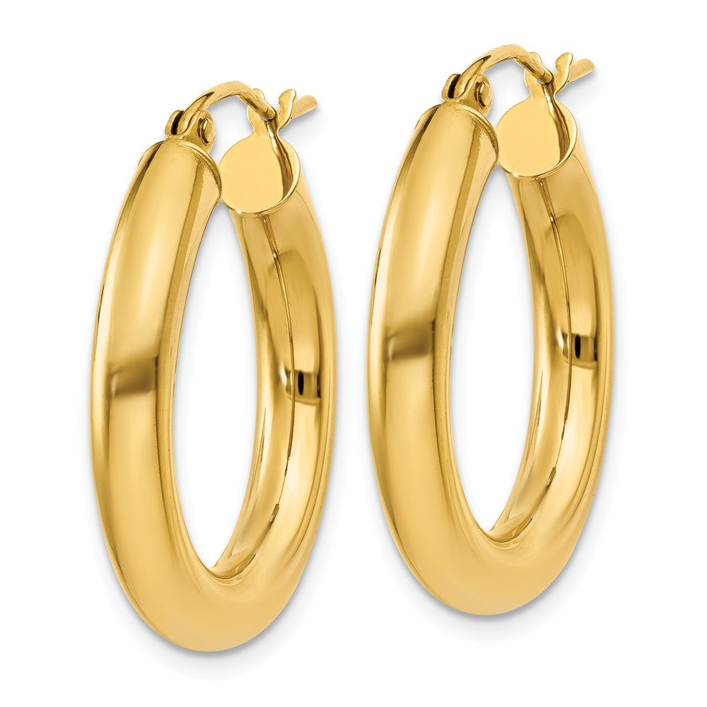 10k Yellow Gold 25.27 mm Tube Hoop Earrings (2.09 grams)