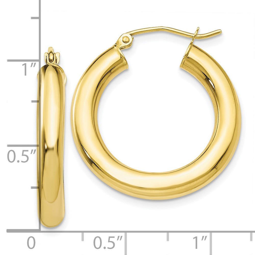 10k Yellow Gold 25.27 mm Tube Hoop Earrings (2.09 grams)