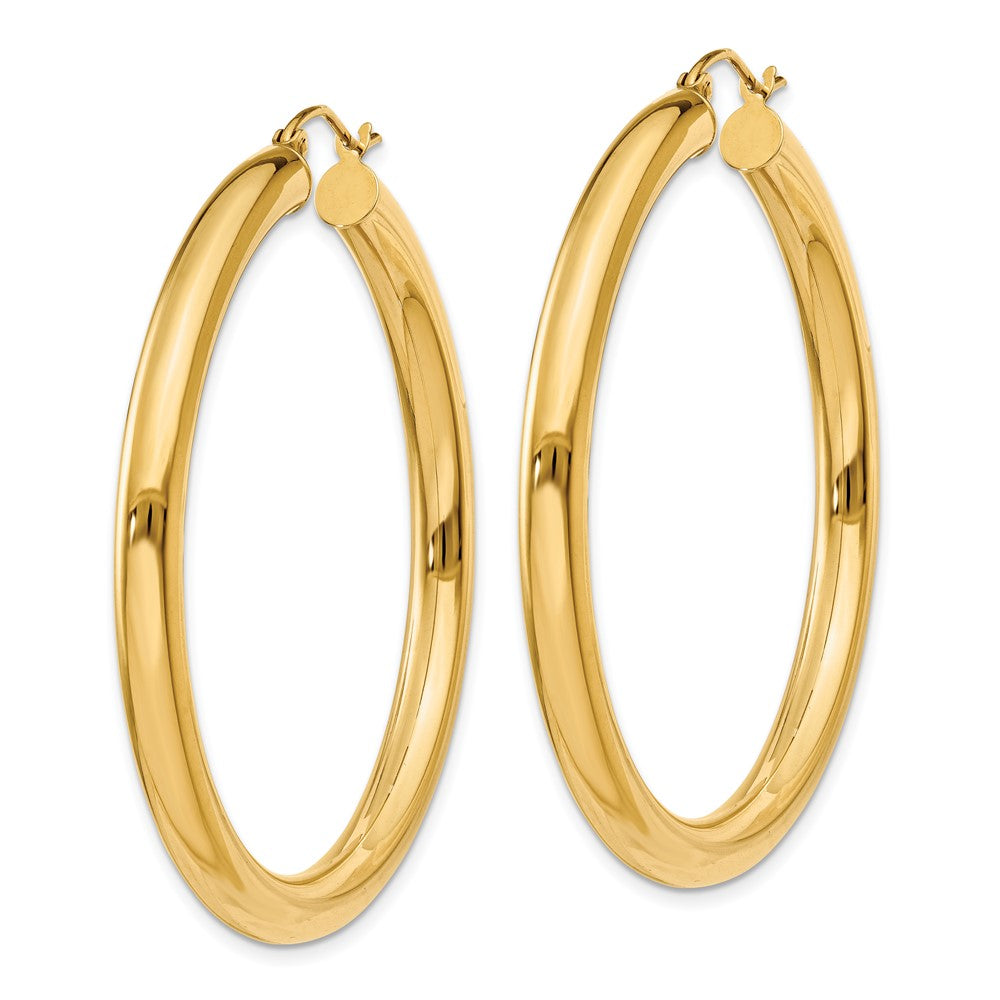 10k Yellow Gold 44.5 mm Tube Hoop Earrings