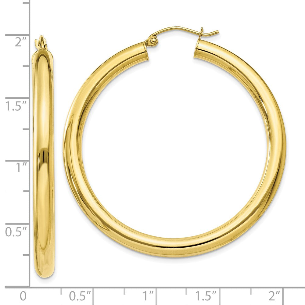 10k Yellow Gold 44.5 mm Tube Hoop Earrings (4.3 grams)