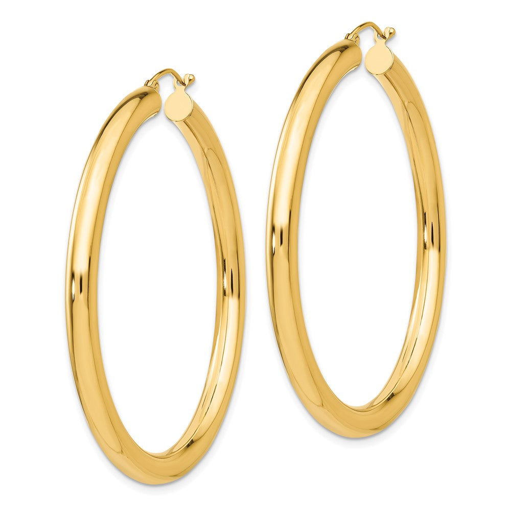 10k Yellow Gold 4 mm Lightweight Tube Hoop Earrings