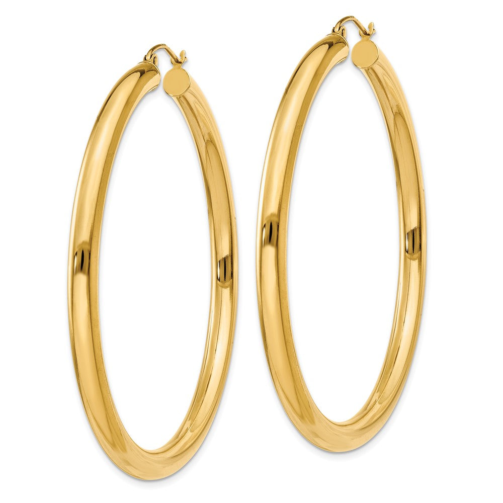 10k Yellow Gold 56.52 mm Tube Hoop Earrings