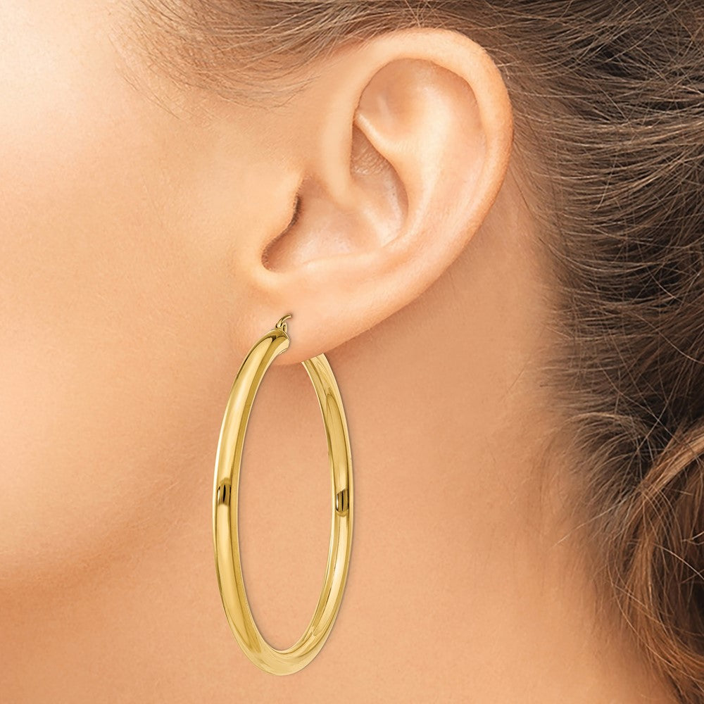 10k Yellow Gold 56.52 mm Tube Hoop Earrings (5.53 grams)