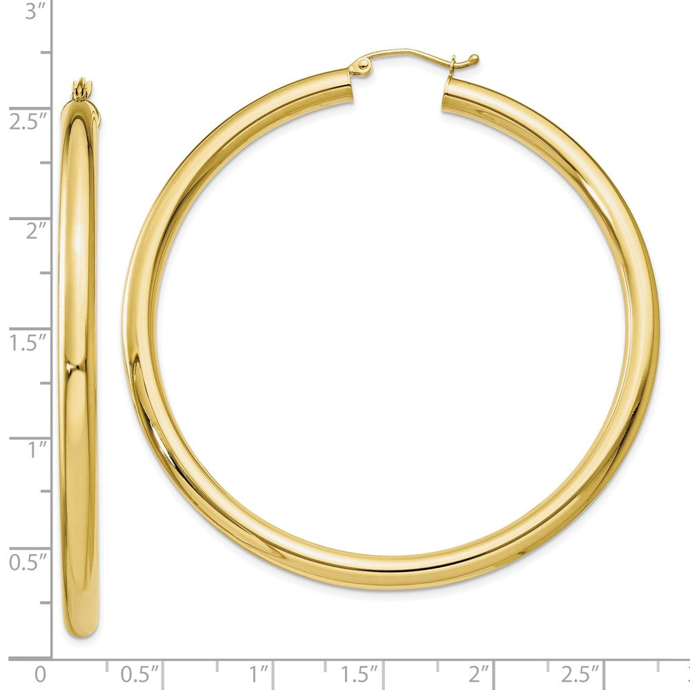 10k Yellow Gold 61.61 mm Tube Hoop Earrings (6.08 grams)