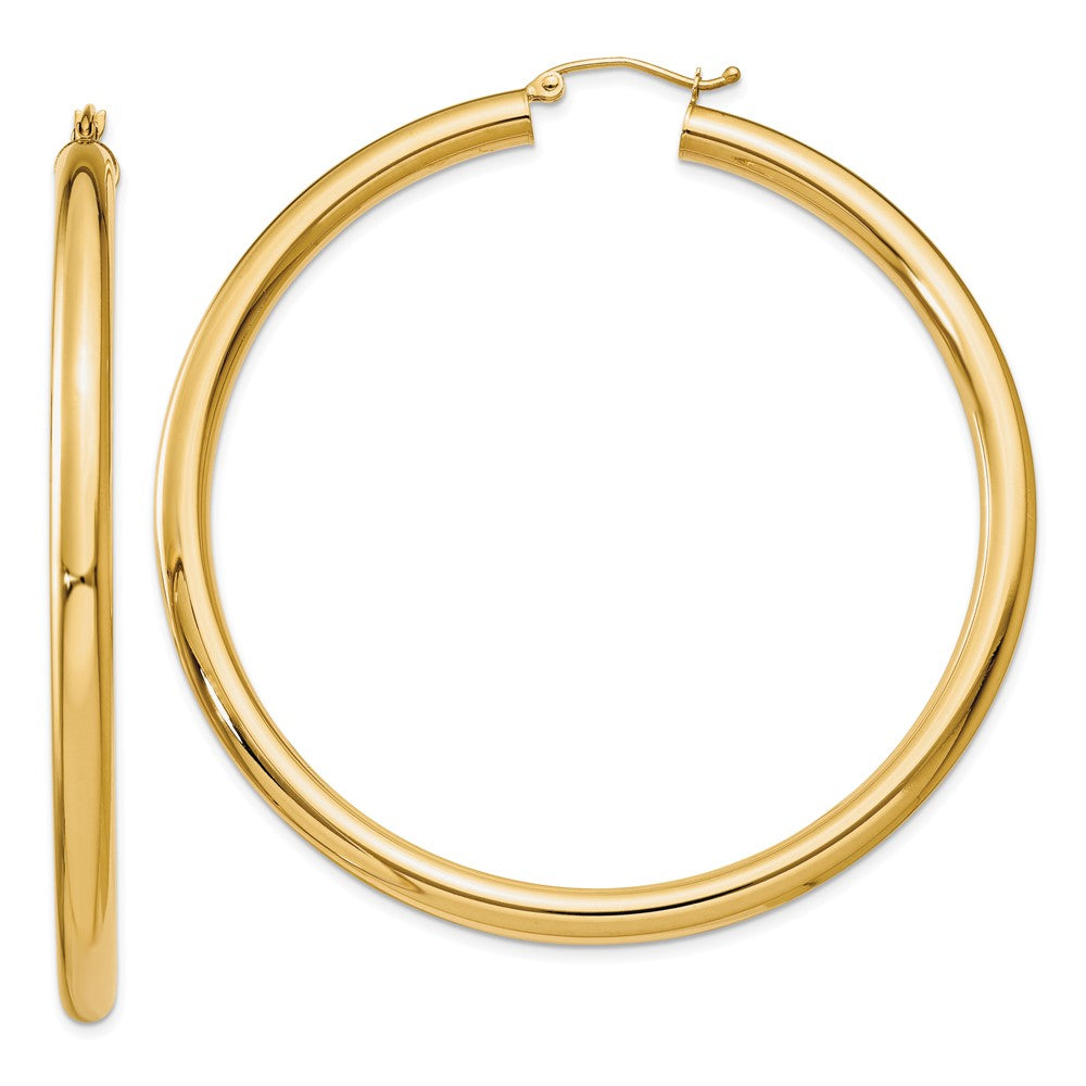 10k Yellow Gold 61.61 mm Tube Hoop Earrings (6.08 grams)