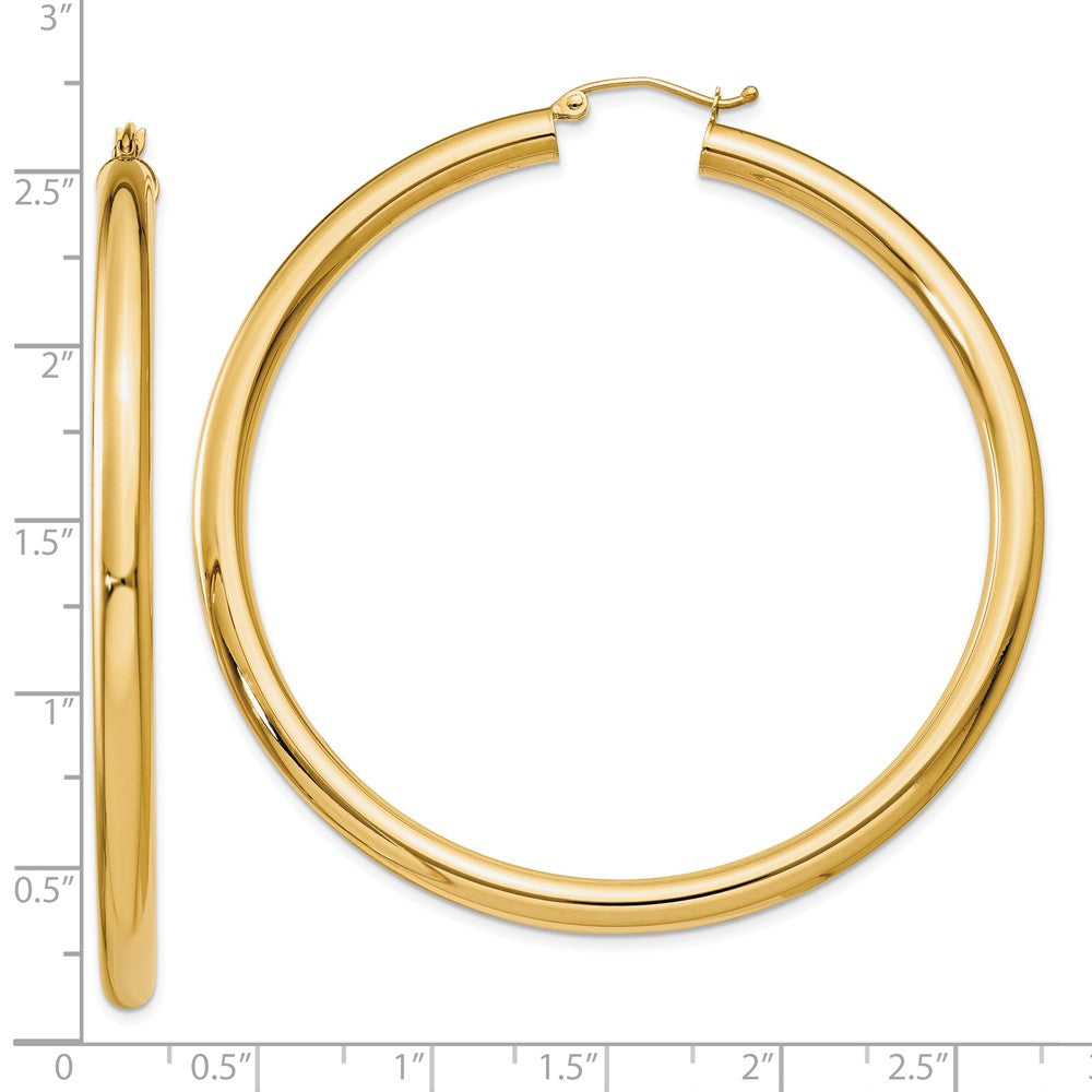 10k Yellow Gold 4 mm Lightweight Tube Hoop Earrings (4.77 grams)