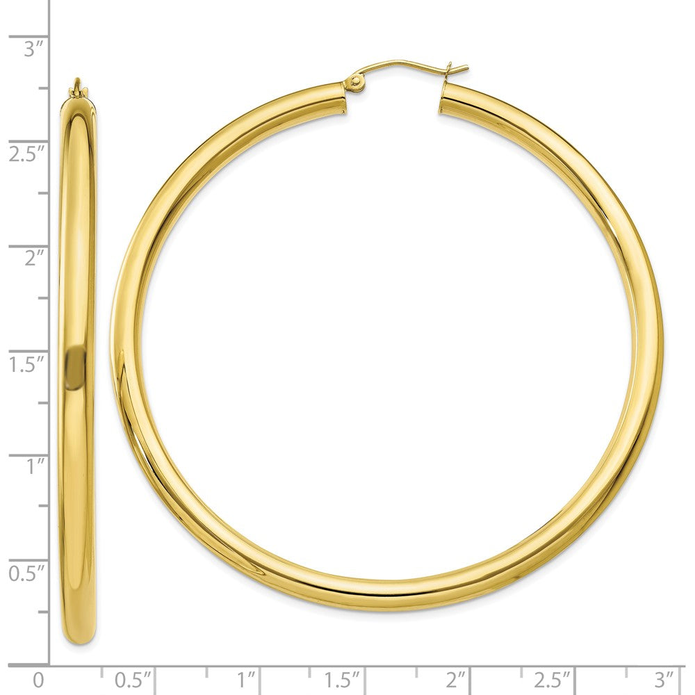 10k Yellow Gold 66.7 mm Tube Hoop Earrings (6.71 grams)