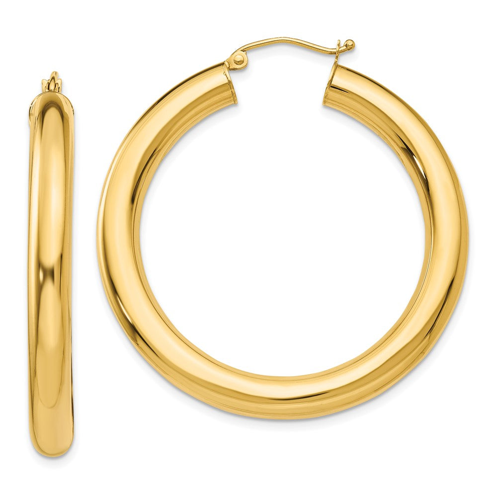 10k Yellow Gold 5 mm Tube Hoop Earrings (5.78 grams)