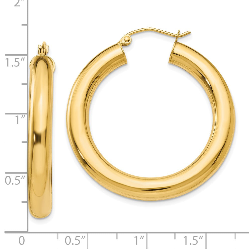 10k Yellow Gold 5 mm Lightweight Hoop Earrings (4.84 grams)
