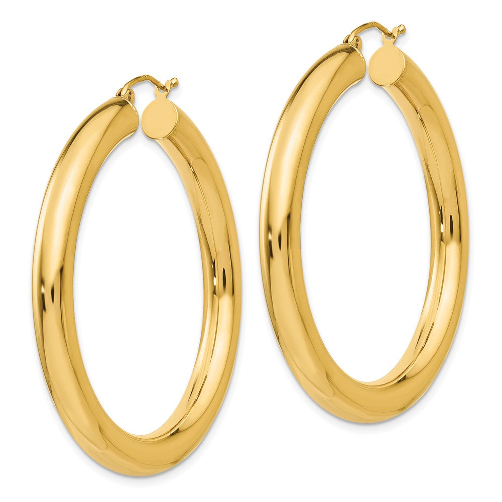 10k Yellow Gold 5 mm Tube Hoop Earrings (6.6 grams)
