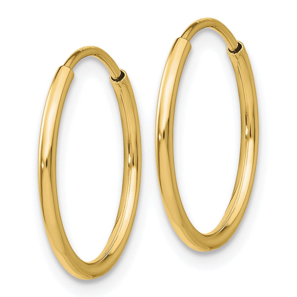 10k Yellow Gold 20 mm Polished Endless Tube Hoop Earrings (0.56 grams)