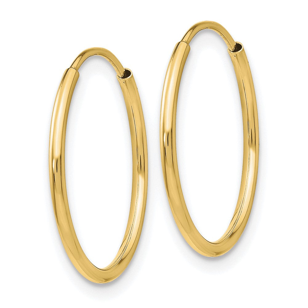 10k Yellow Gold 16 mm Polished Endless Tube Hoop Earrings (0.45 grams)