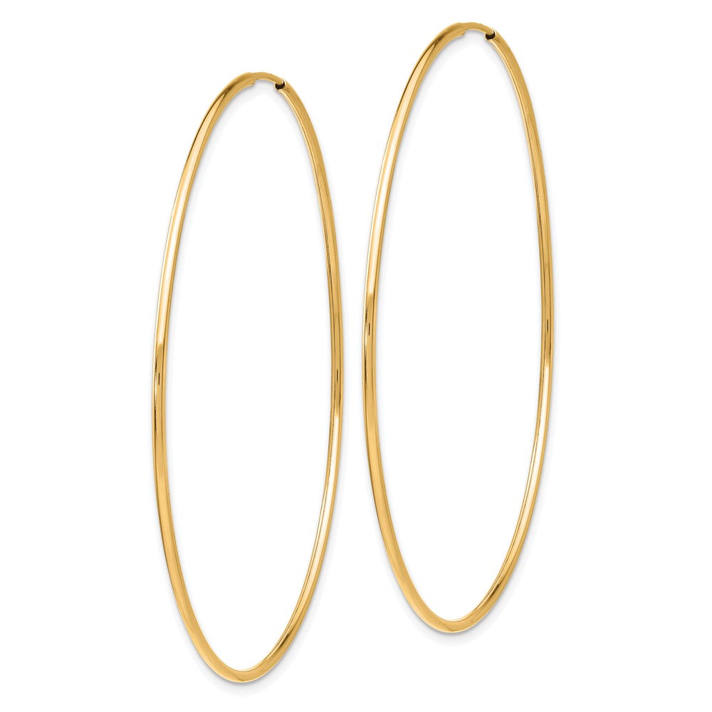 10k Yellow Gold 60 mm Polished Endless Tube Hoop Earrings (1.74 grams)