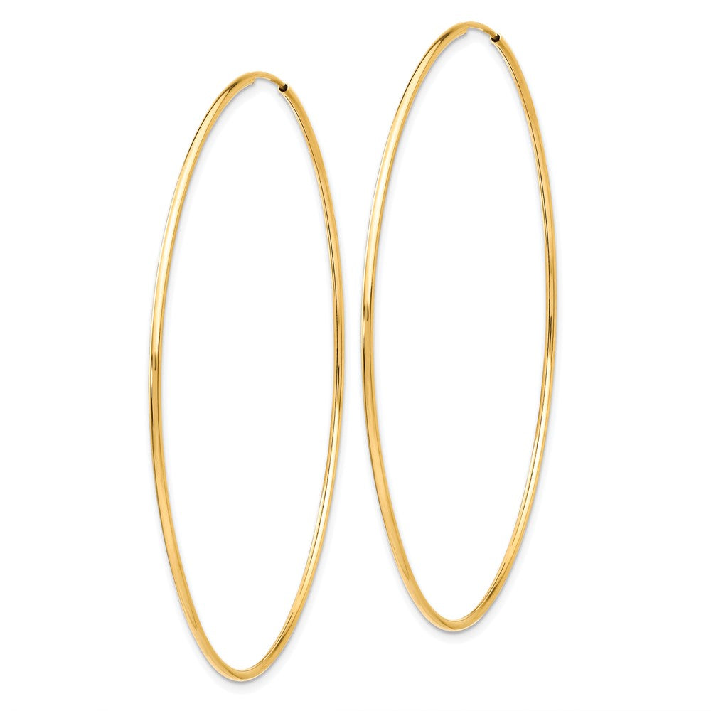 10k Yellow Gold 63 mm Polished Endless Tube Hoop Earrings (1.98 grams)