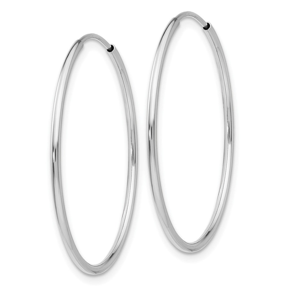 10k White Gold 30 mm  Endless Hoop Earrings (0.9 grams)